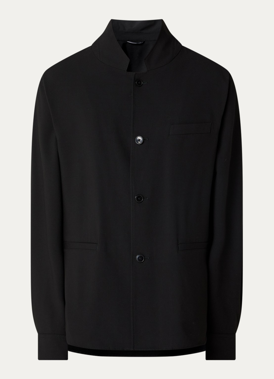 Armani Regular fit colbert met opstaande kraag en paspelzakken - voorkant 2 zwart