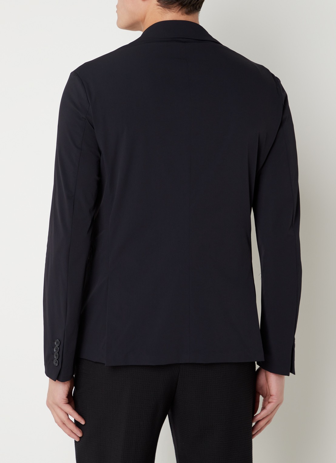Armani Regular fit colbert met paspelzakken  - achterkant donkerblauw