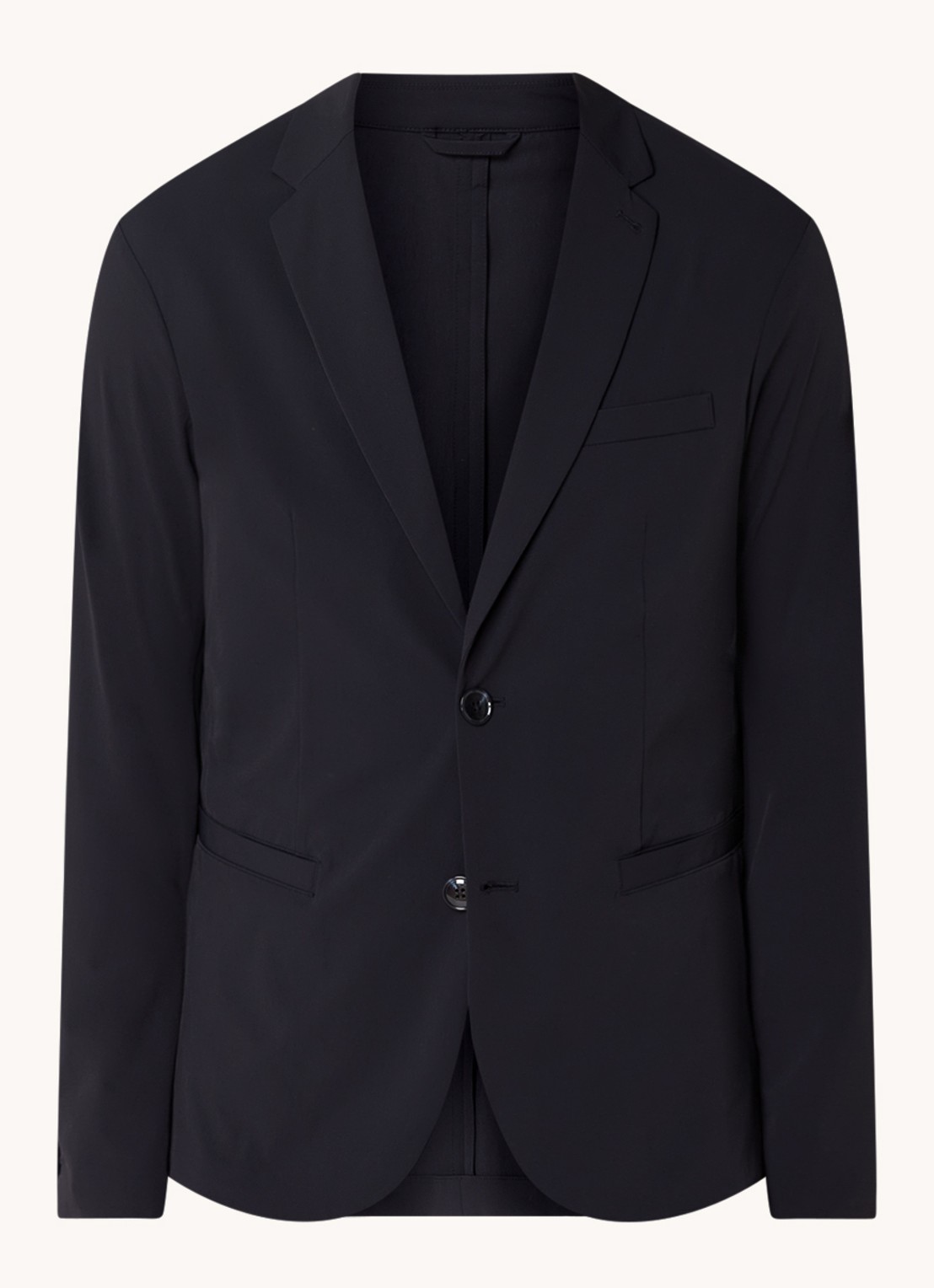 Armani Regular fit colbert met paspelzakken  - voorkant 2 donkerblauw