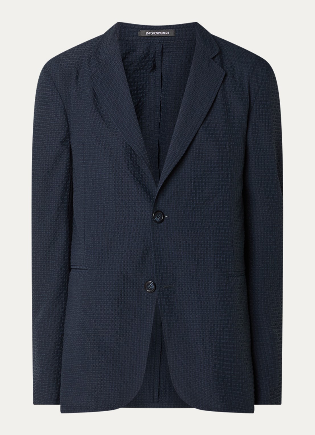 Armani Regular fit colbert met steekzakken en structuur - voorkant 2 donkerblauw