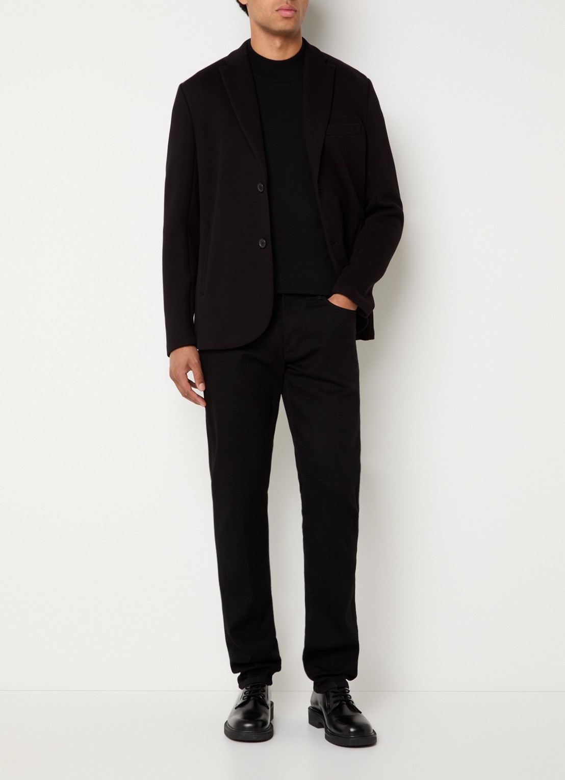 Armani Regular fit colbert met steekzakken - voorkant 4 zwart