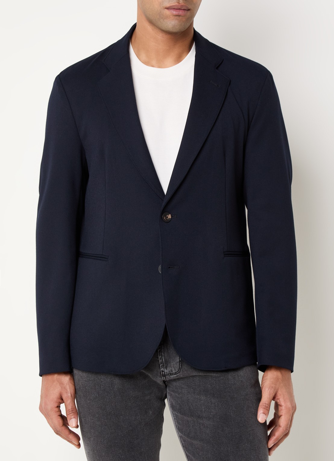 Armani Regular fit colbert met steekzakken - detail donkerblauw