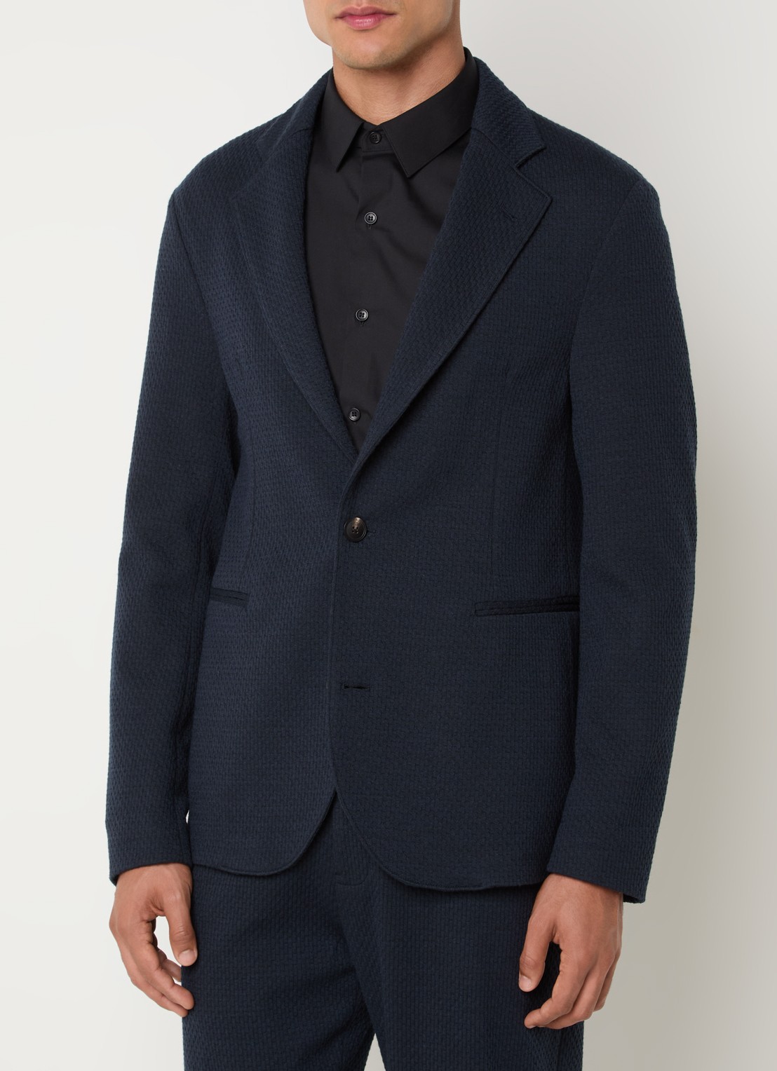 Armani Regular fit colbert met steekzakken - detail indigo