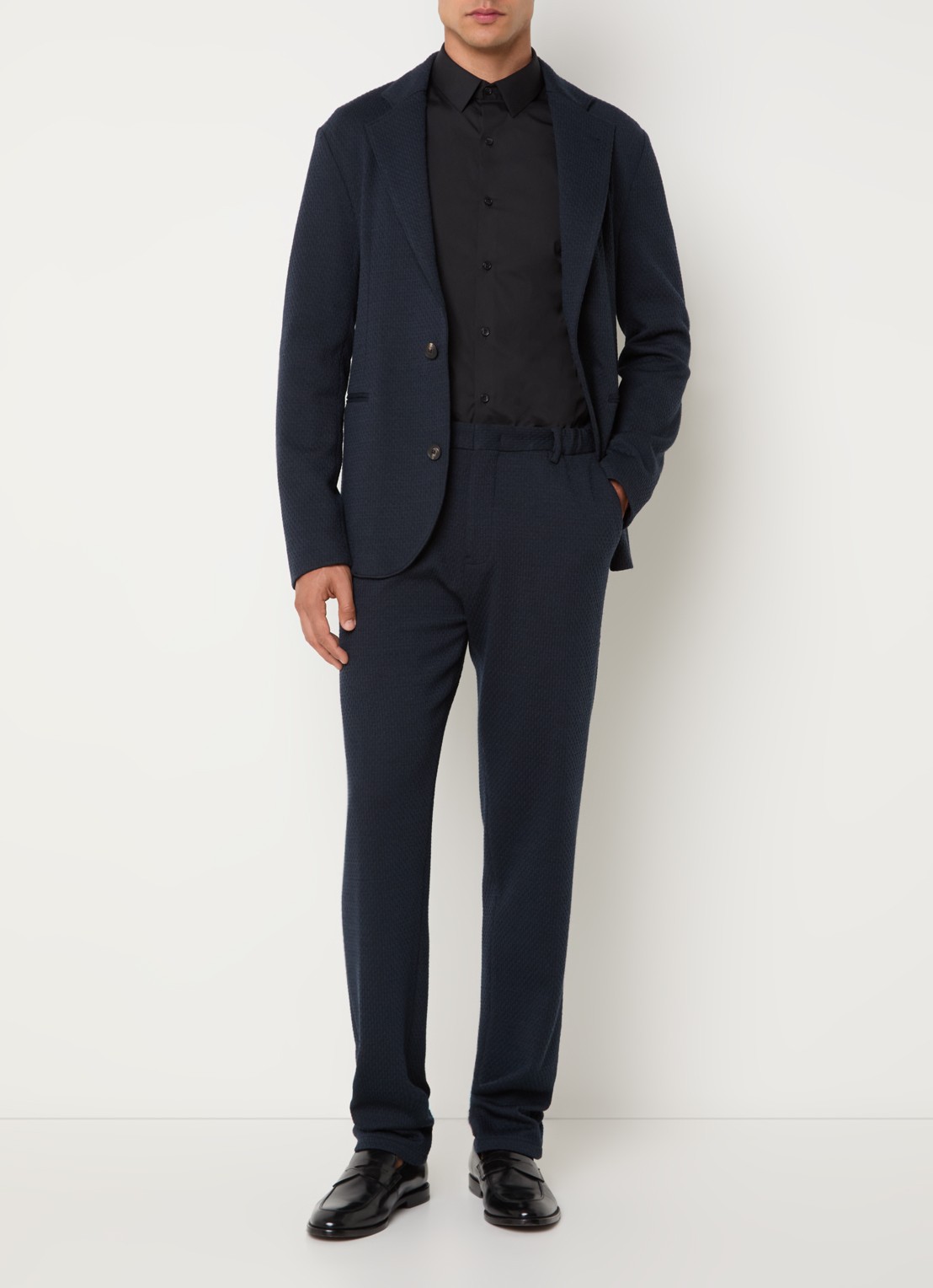 Armani Regular fit colbert met steekzakken - voorkant 3 indigo