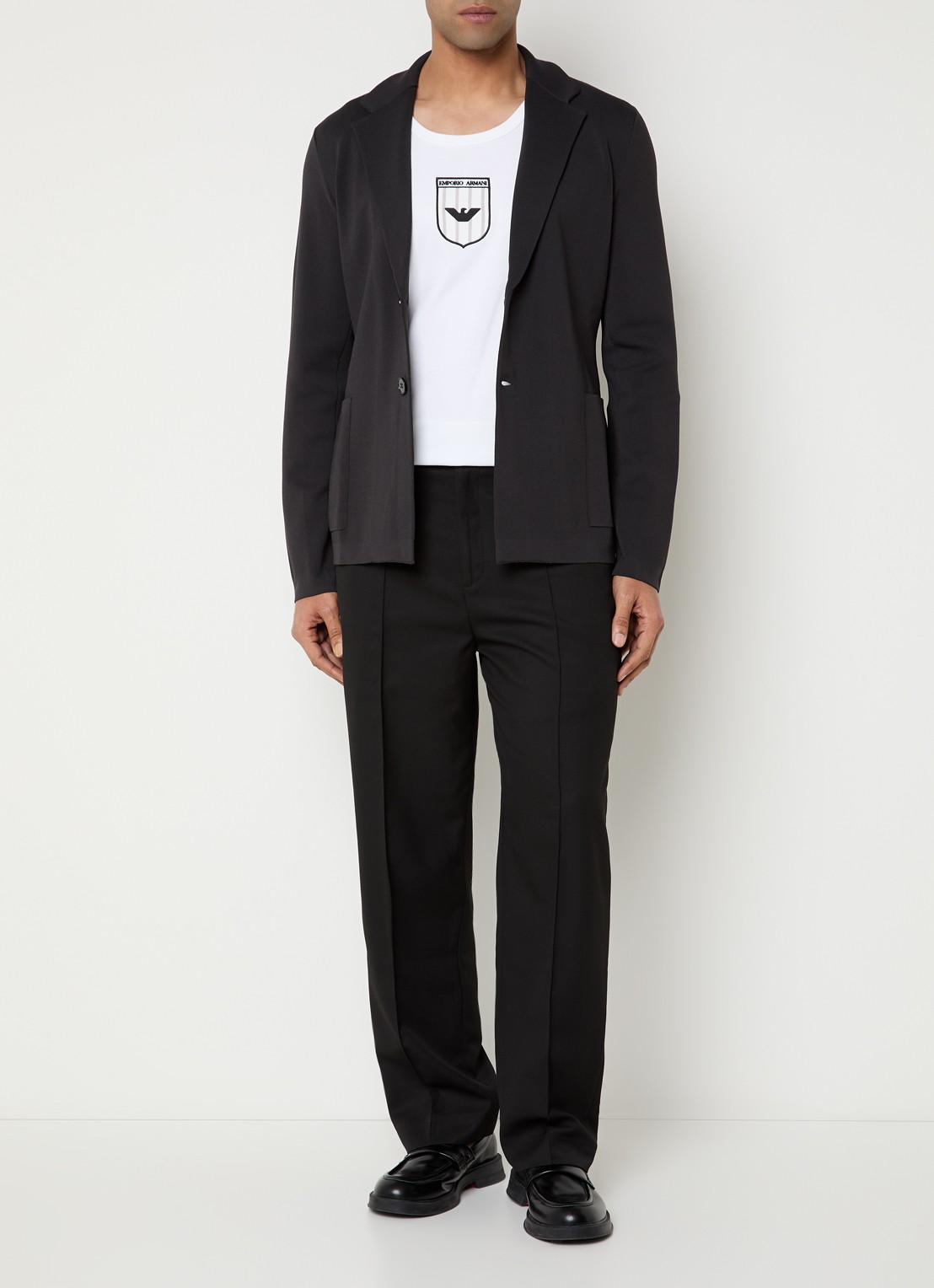 Armani Regular fit colbert met steekzakken - voorkant 4 zwart