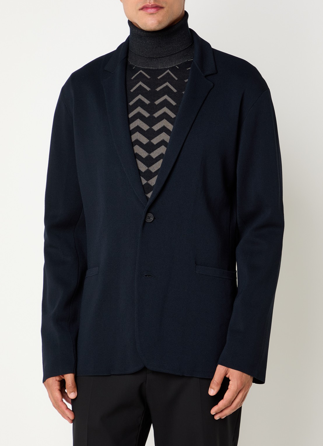 Armani Regular fit colbert met steekzakken - detail donkerblauw
