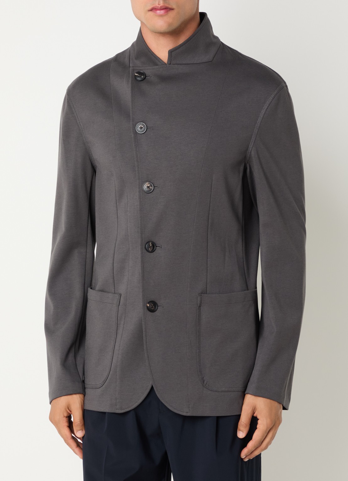 Armani Regular fit colbert met steekzakken - detail antraciet