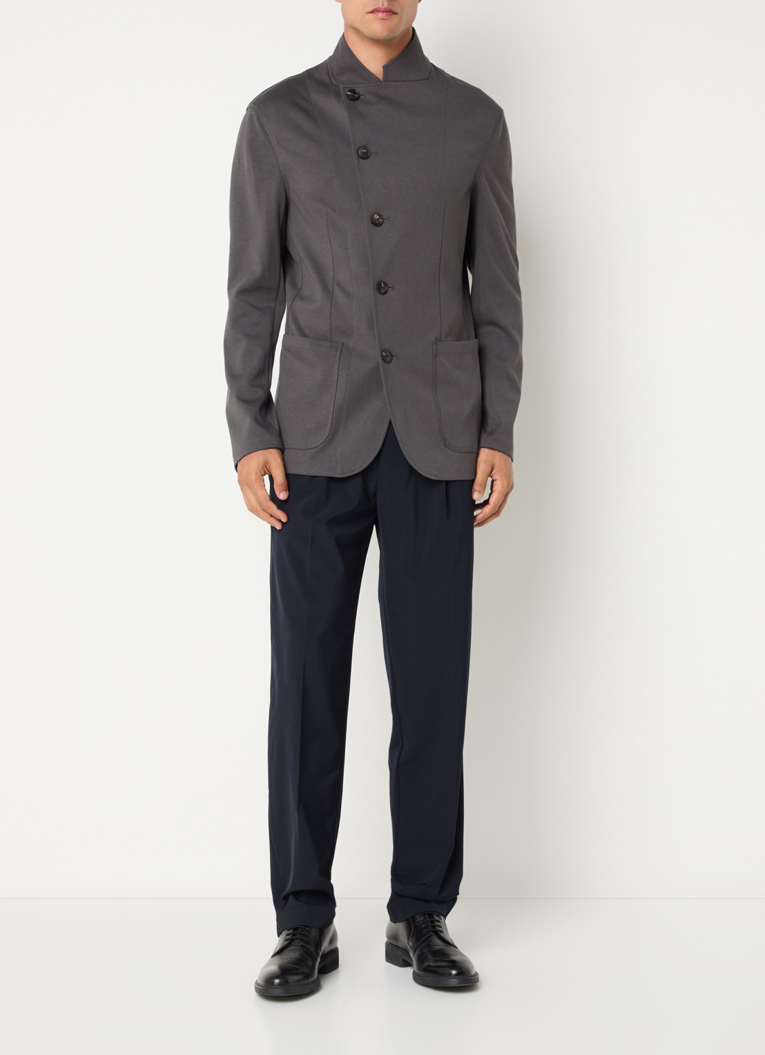 Armani Regular fit colbert met steekzakken - voorkant 4 antraciet