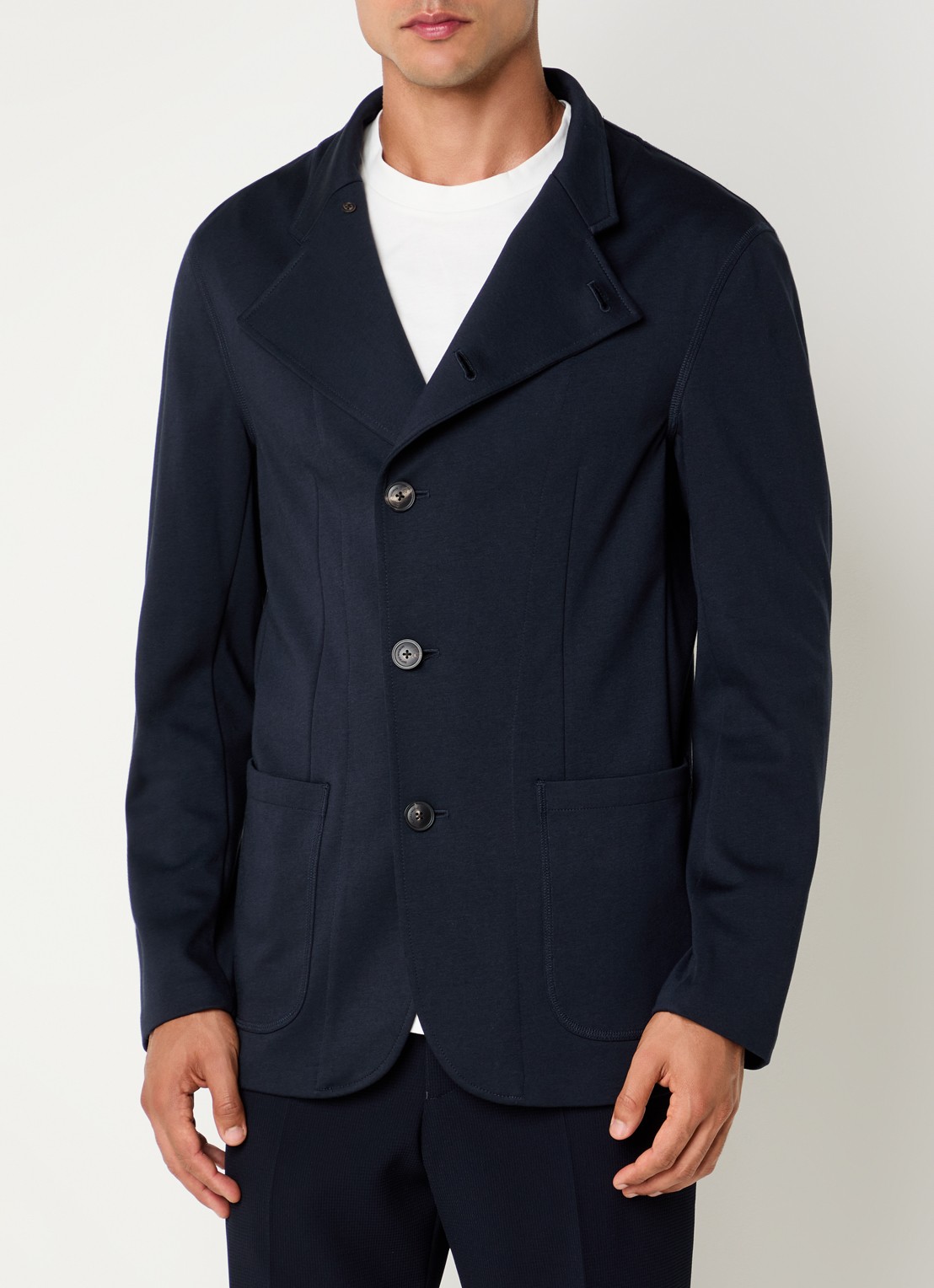 Armani Regular fit colbert met steekzakken - detail donkerblauw