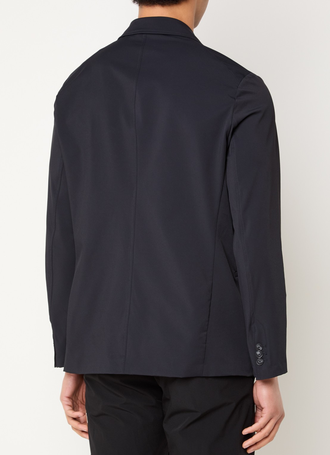 Armani Regular fit colbert met uitneembare voering en opgbergbare capuchon - achterkant 4 donkerblauw