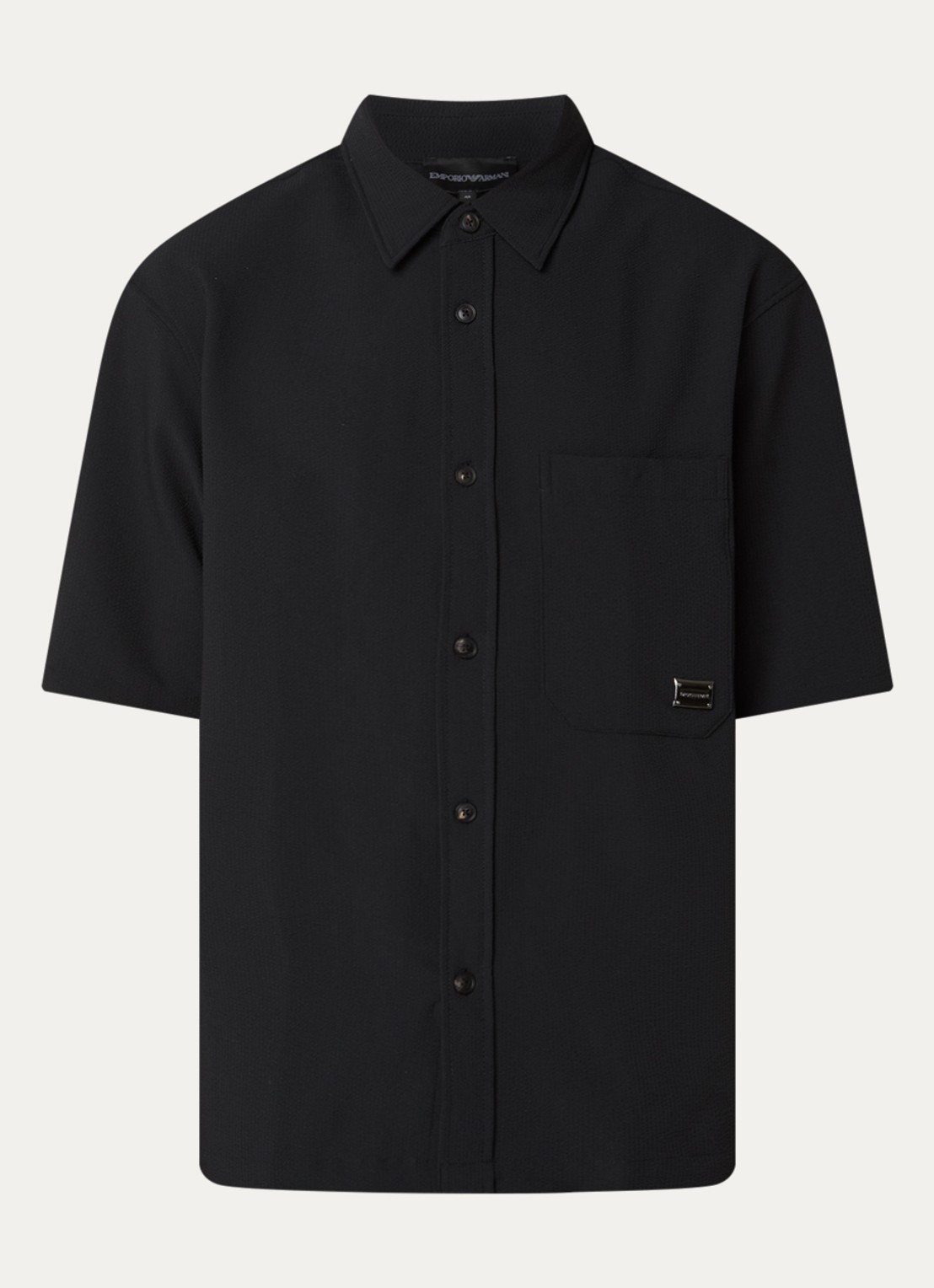 Armani Regular fit overhemd met borstzak - voorkant 3 donkerblauw
