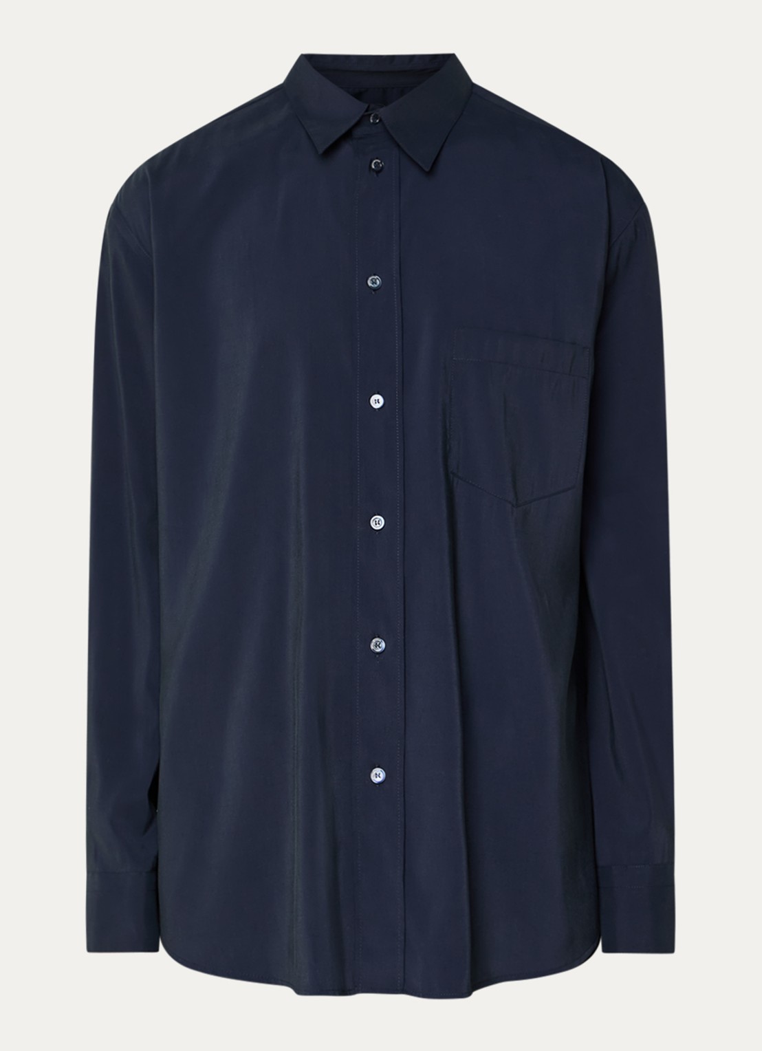 Armani Regular fit overhemd met borstzak - voorkant 2 donkerblauw