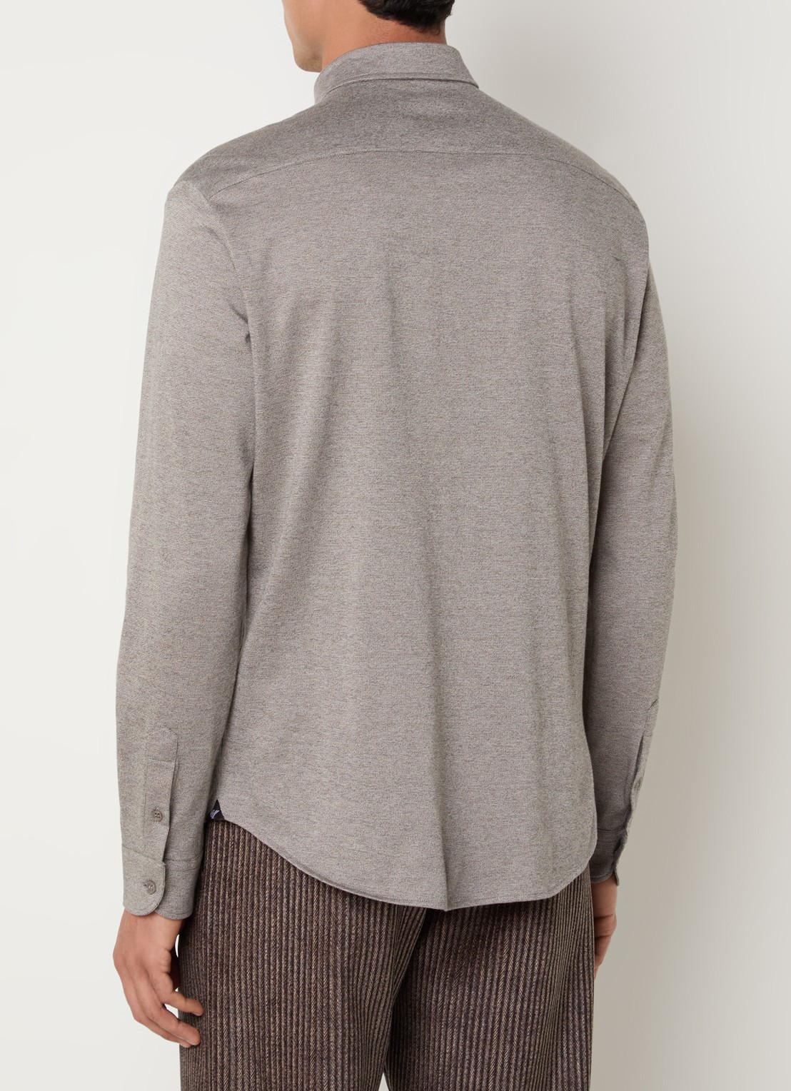 Armani Regular fit overhemd met gemêleerd dessin  - achterkant lichtgrijs