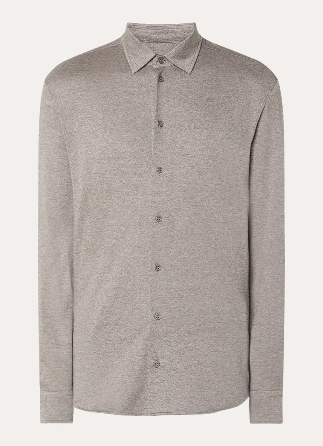 Armani Regular fit overhemd met gemêleerd dessin  - voorkant 3 lichtgrijs