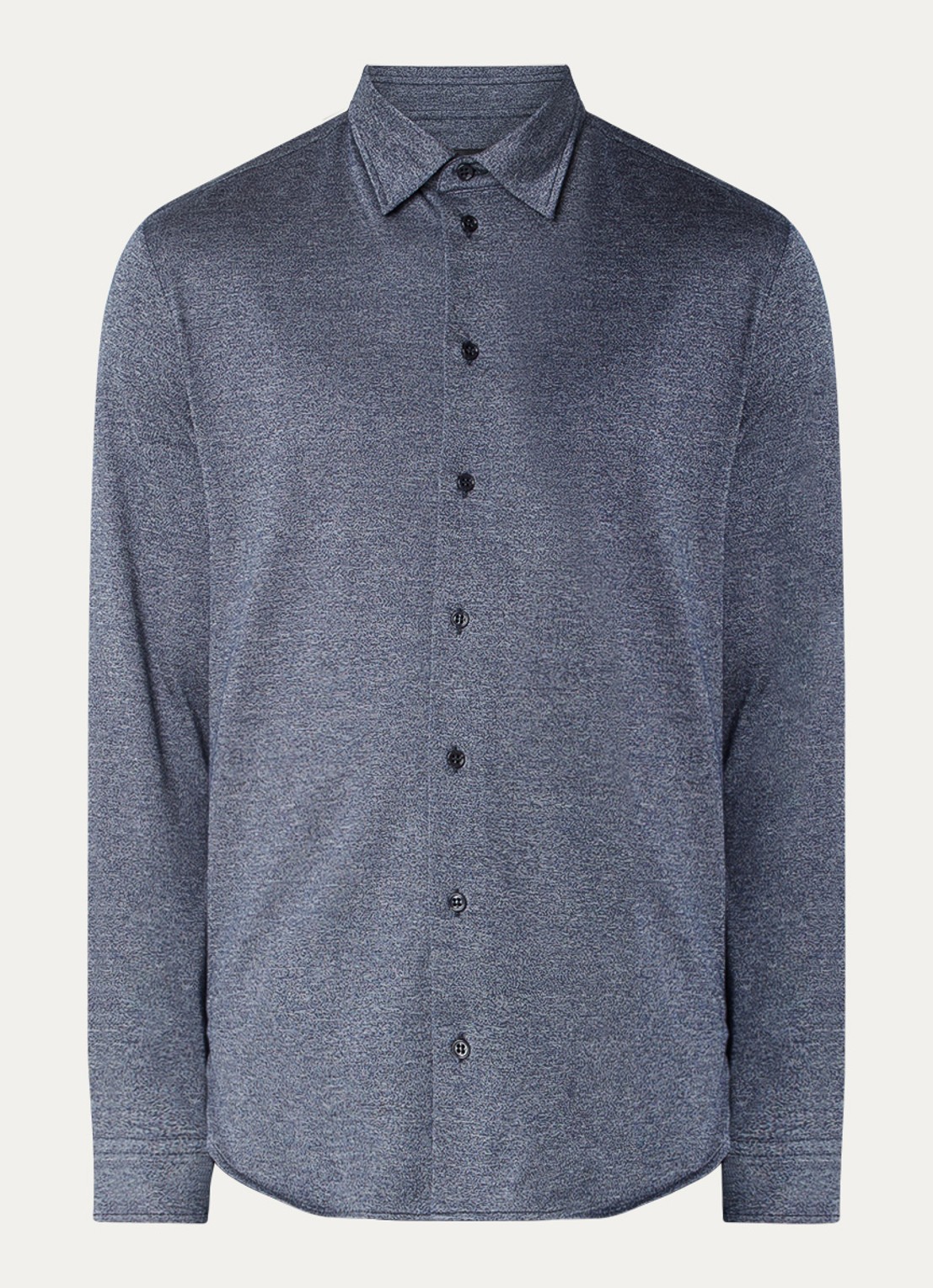 Armani Regular fit overhemd met gemêleerd dessin  - voorkant 2 staalblauw