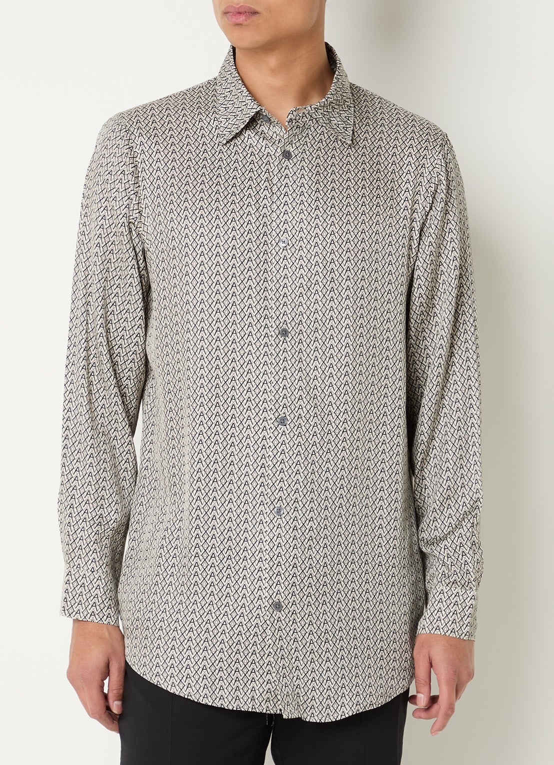 Armani Regular fit overhemd met grafische print - detail 3 creme