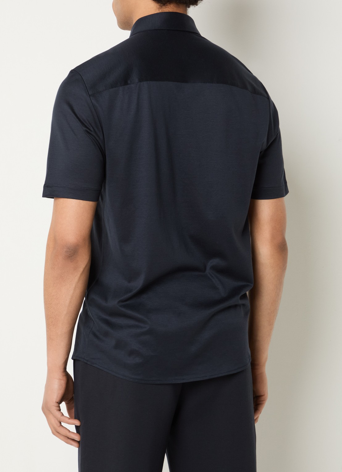 Armani Regular fit overhemd met logo - achterkant 3 donkerblauw