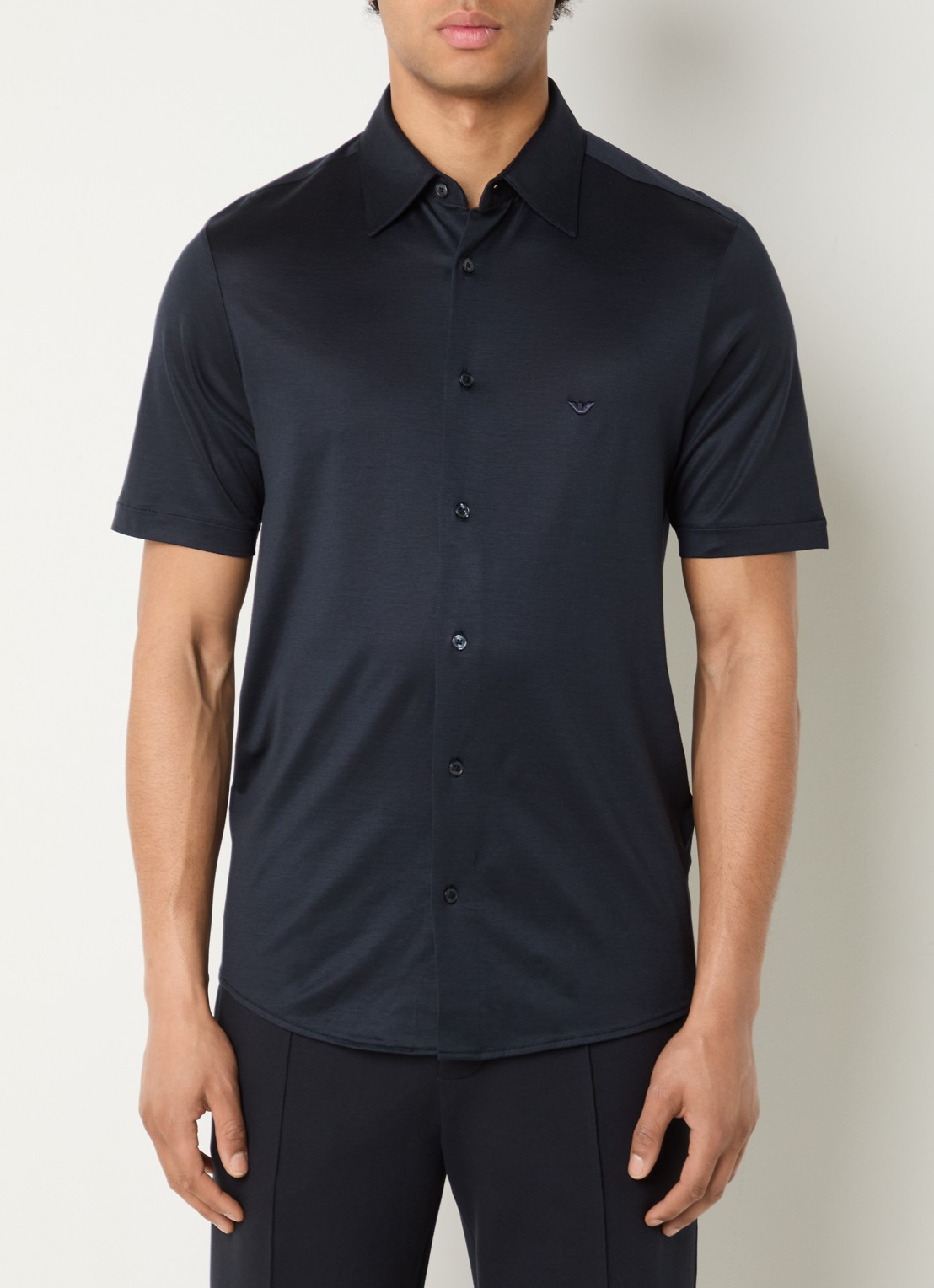 Armani Regular fit overhemd met logo - detail 4 donkerblauw