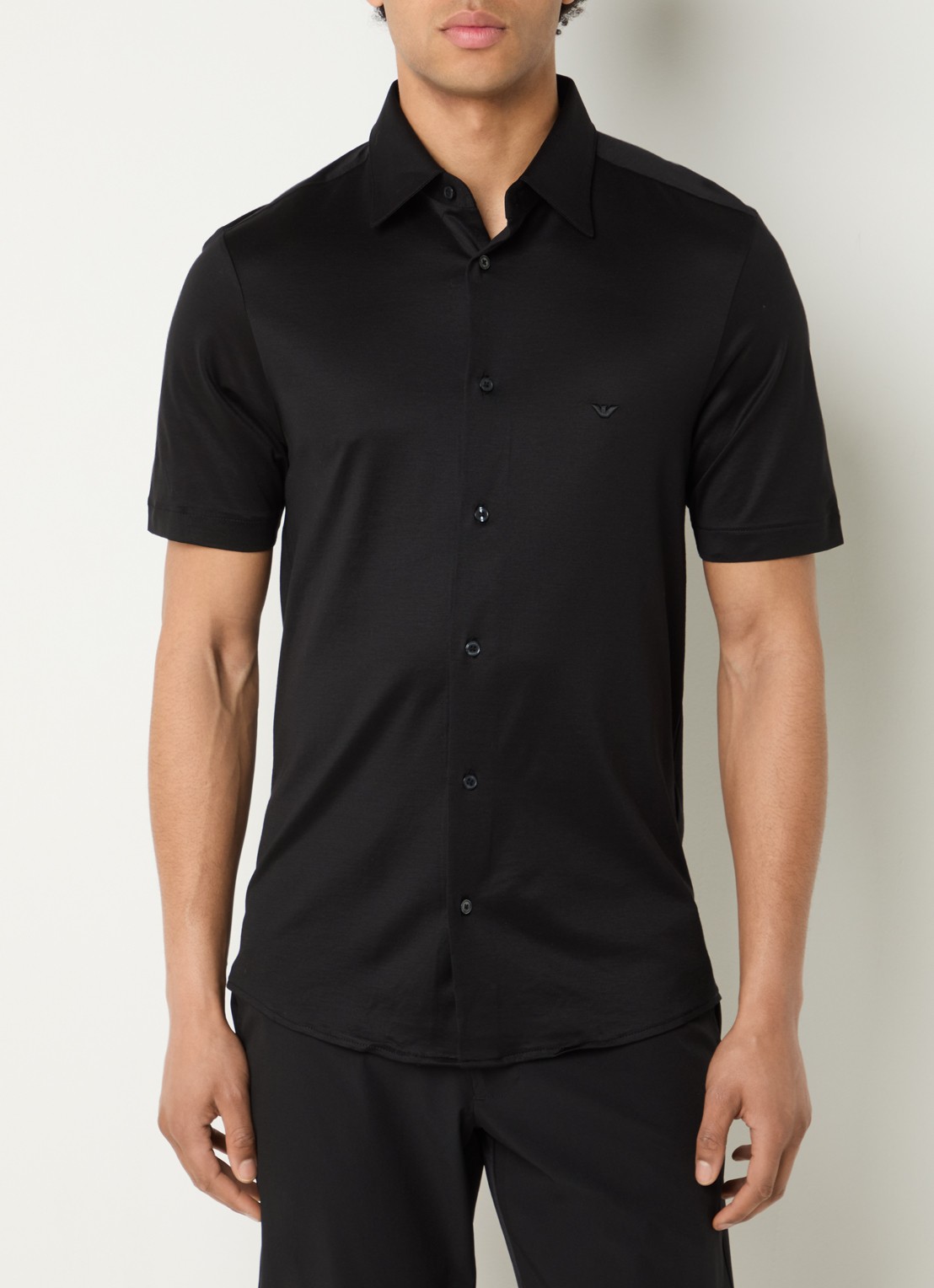 Armani Regular fit overhemd met logo - detail 4 zwart