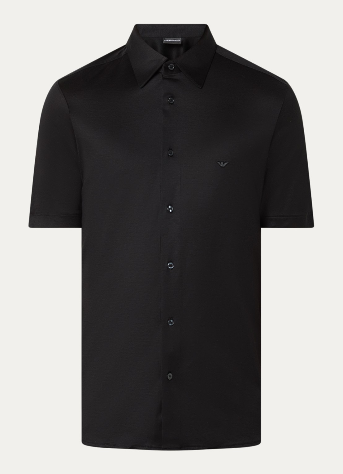 Armani Regular fit overhemd met logo - voorkant 2 zwart