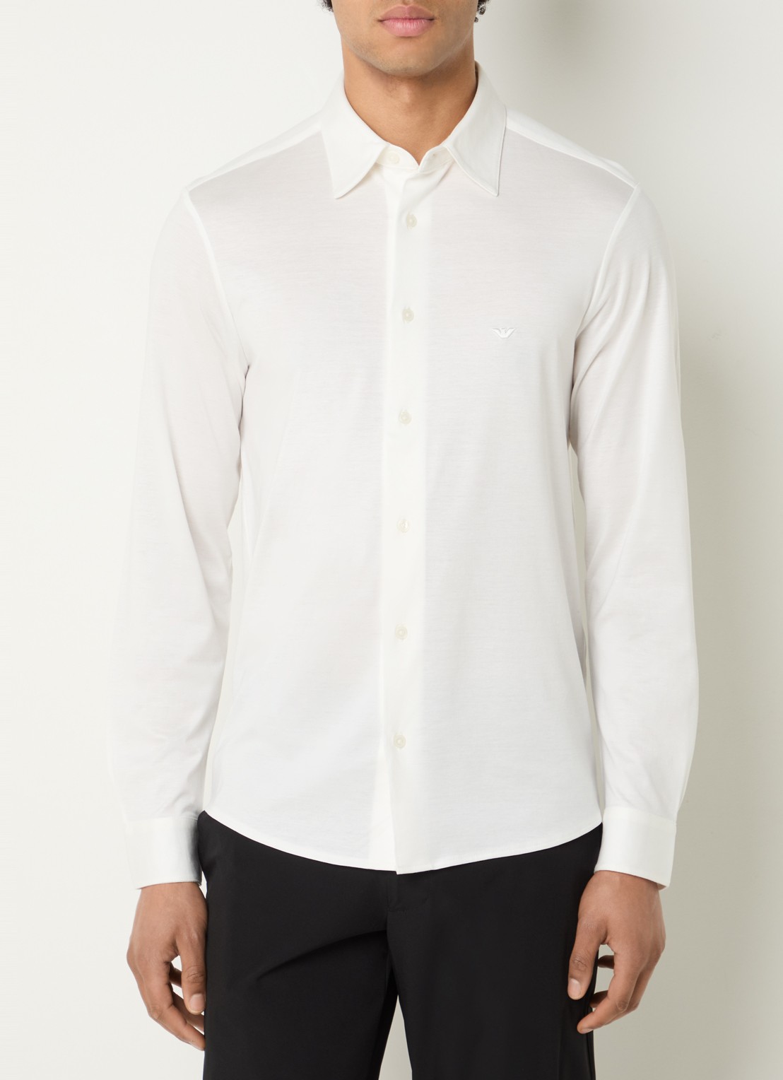 Armani Regular fit overhemd met logo - detail wit