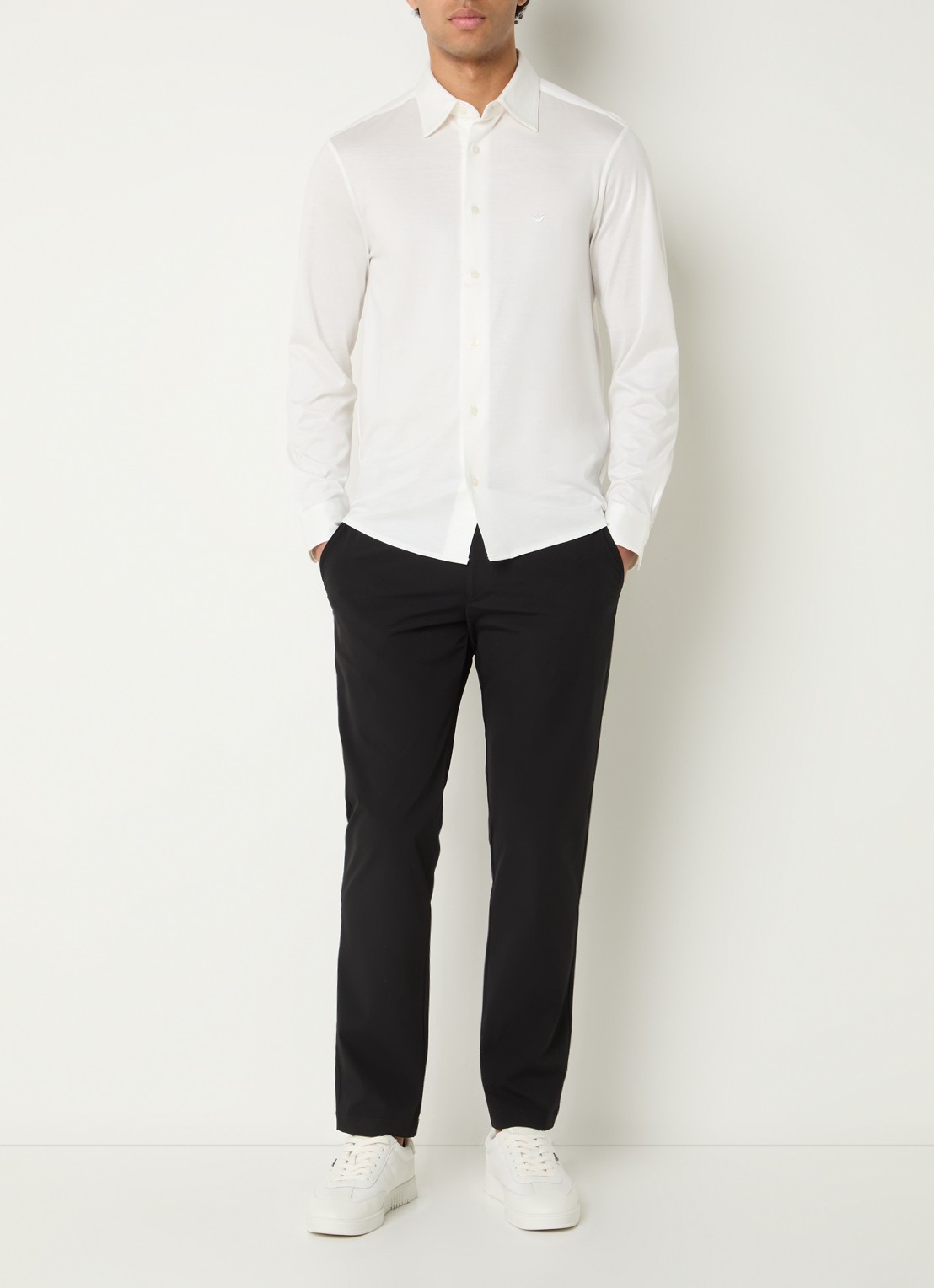 Armani Regular fit overhemd met logo - voorkant 4 wit