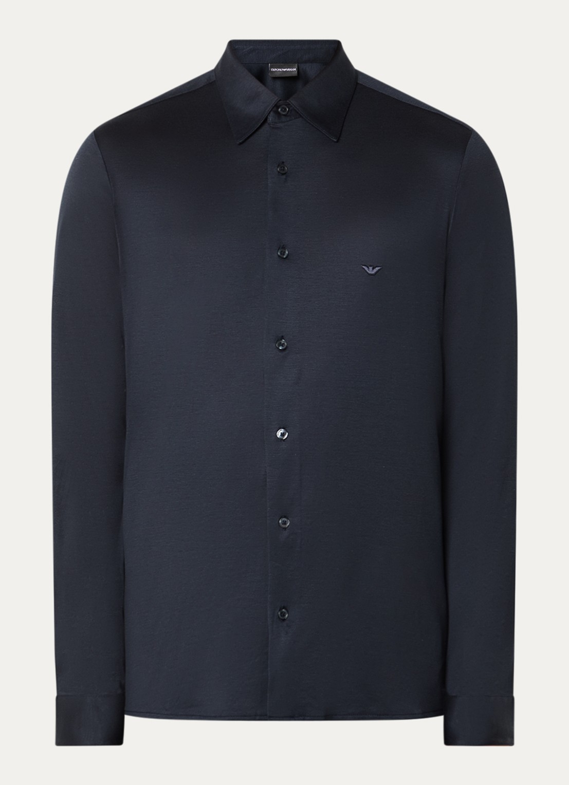 Armani Regular fit overhemd met logo - voorkant donkerblauw