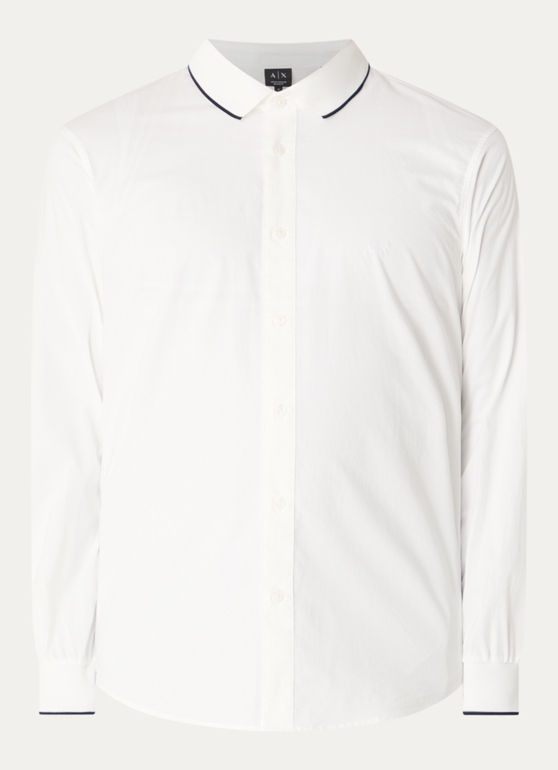 Armani Regular fit overhemd met logoborduring - voorkant wit