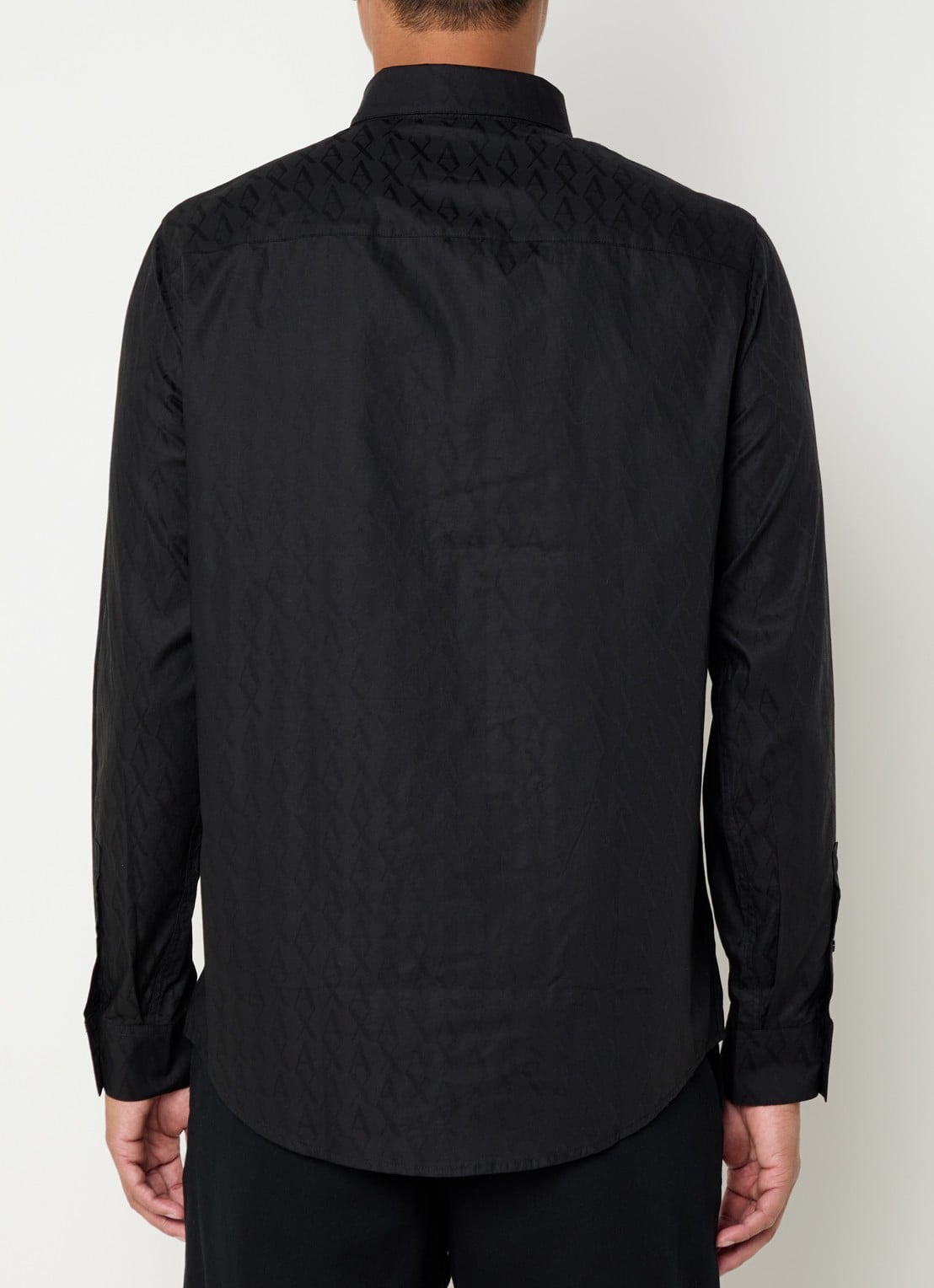 Armani Regular fit overhemd met logoprint - achterkant zwart
