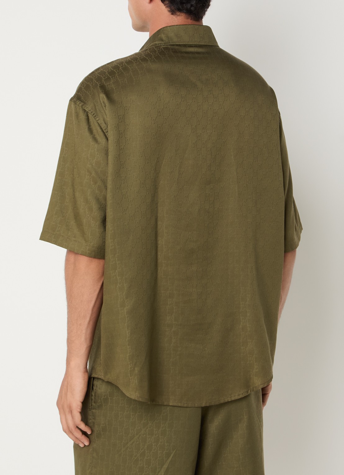 Armani Regular fit overhemd met logoprint - achterkant groen