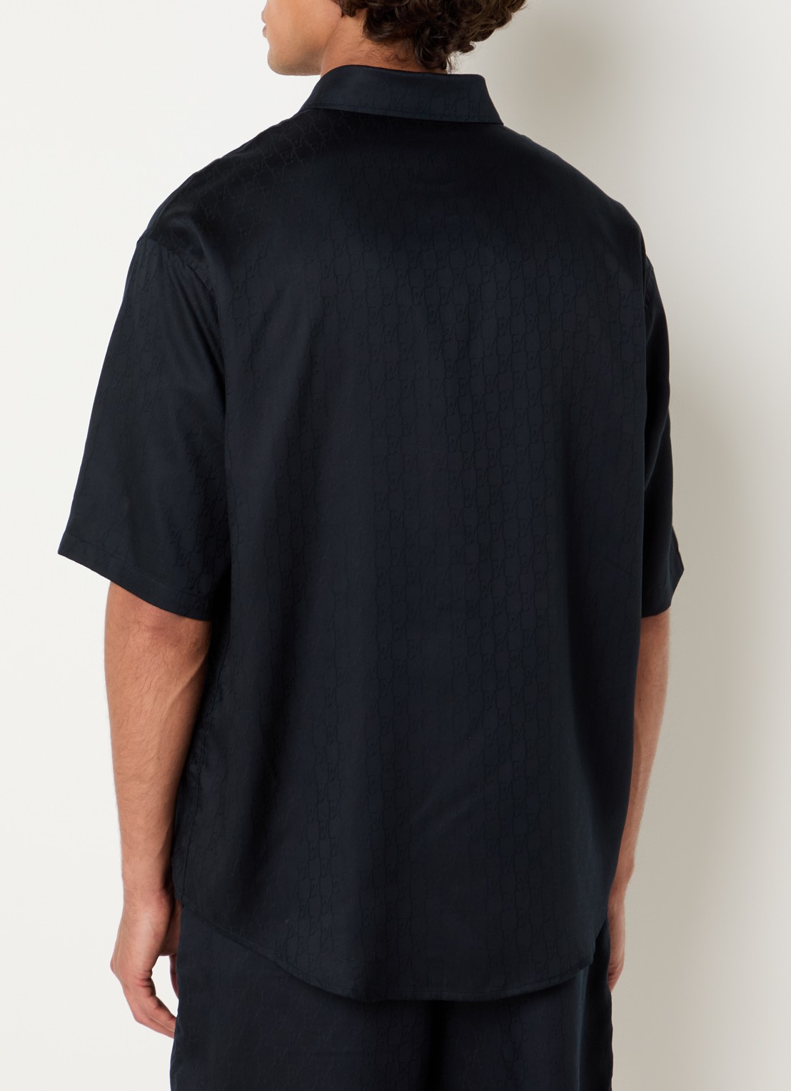 Armani Regular fit overhemd met logoprint - achterkant 4 donkerblauw