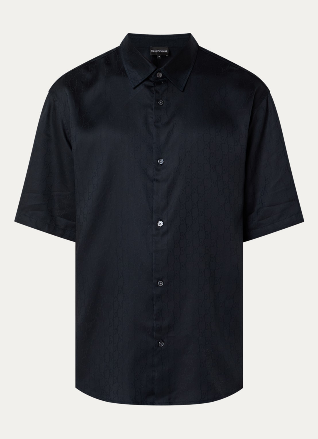 Armani Regular fit overhemd met logoprint - voorkant donkerblauw