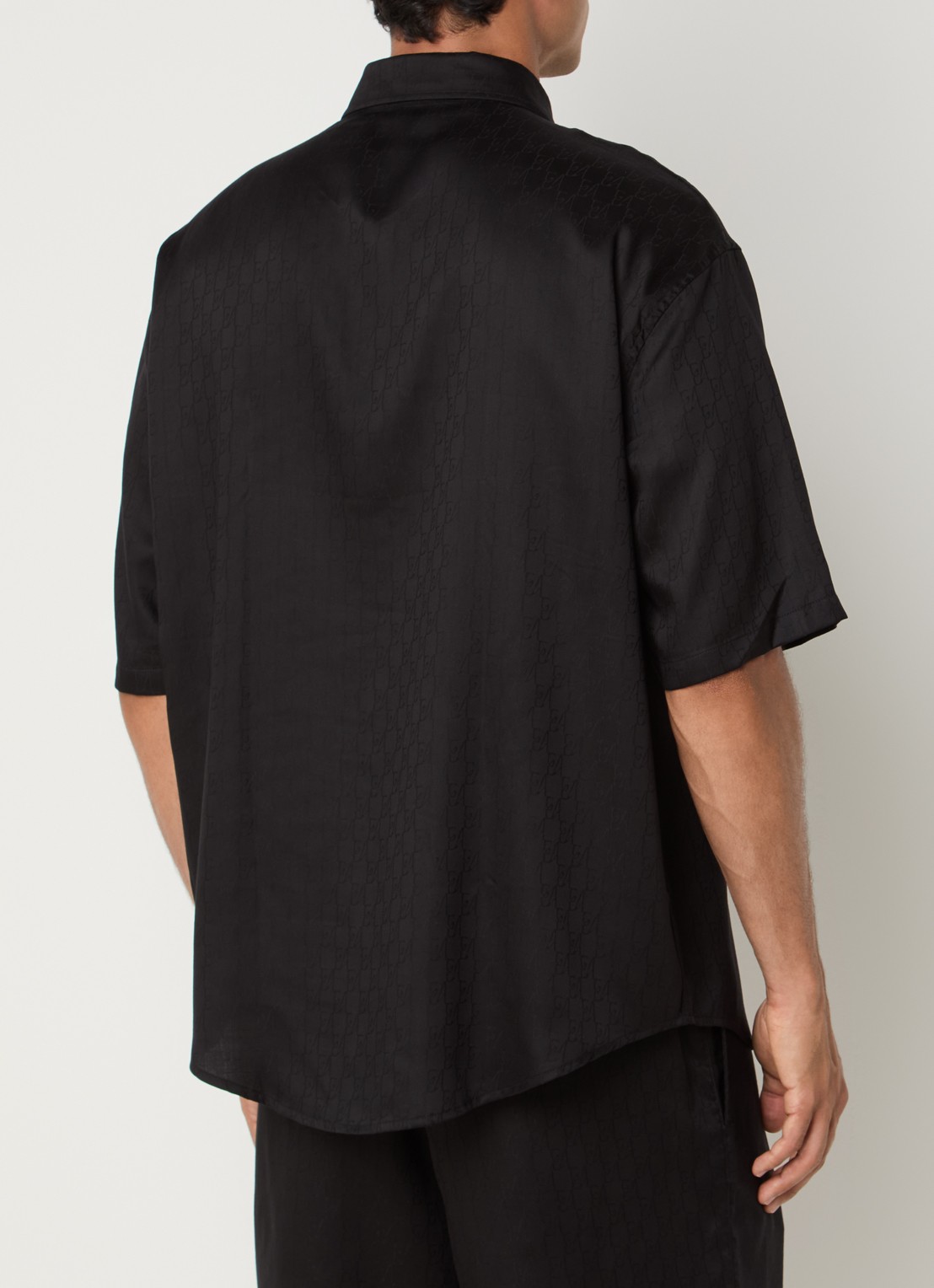 Armani Regular fit overhemd met logoprint - achterkant 3 zwart