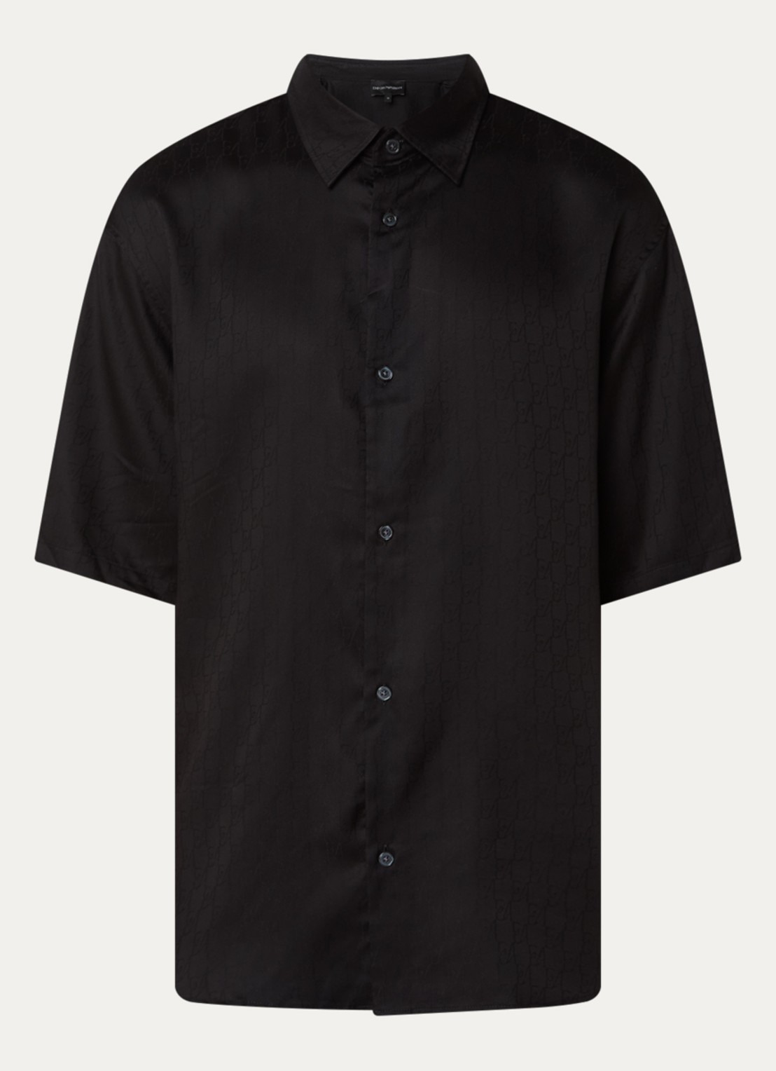 Armani Regular fit overhemd met logoprint - voorkant zwart