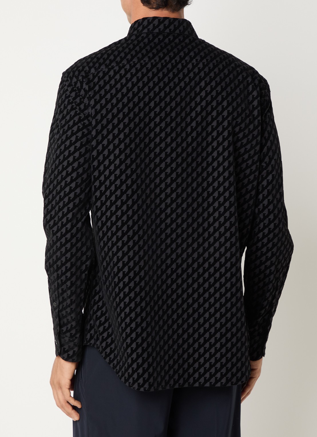 Armani Regular fit overhemd met logoprint - achterkant 3 zwart