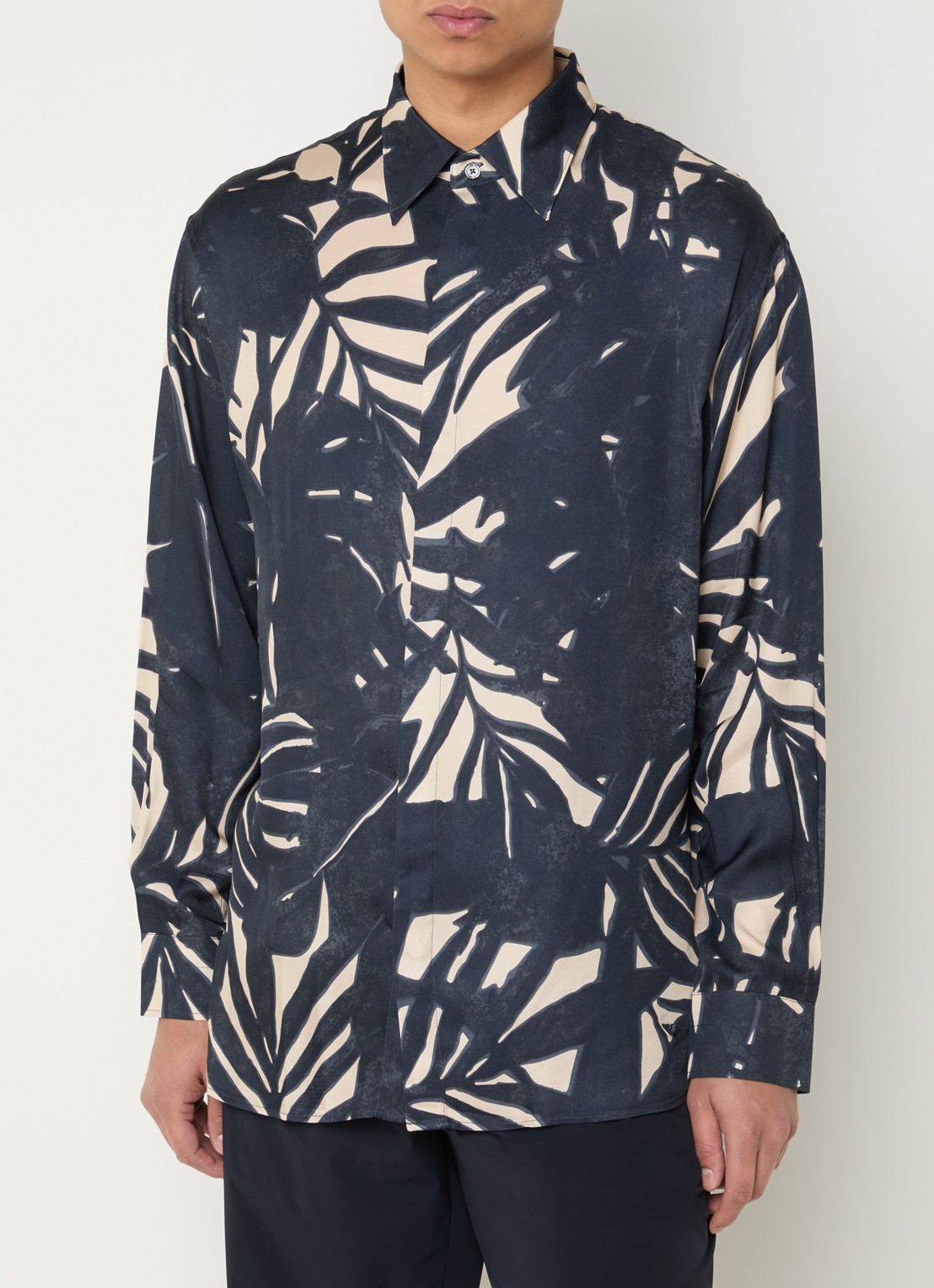 Armani Regular fit overhemd met print - detail donkerblauw
