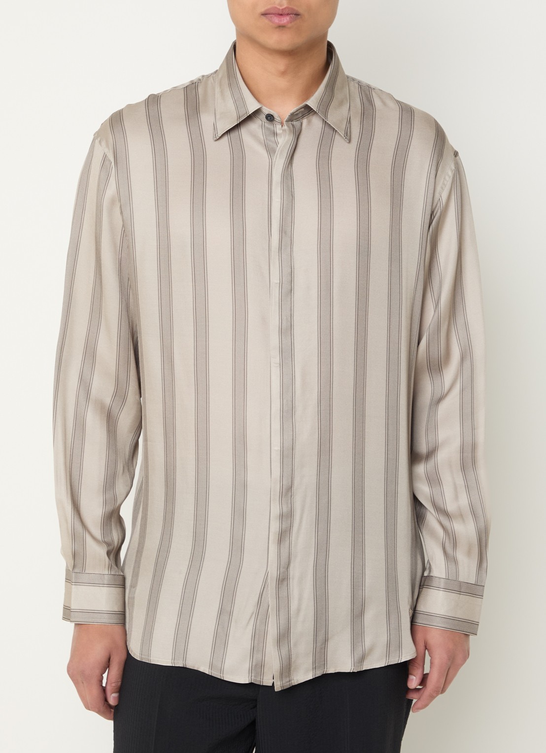 Armani Regular fit overhemd met print - detail 3 zand