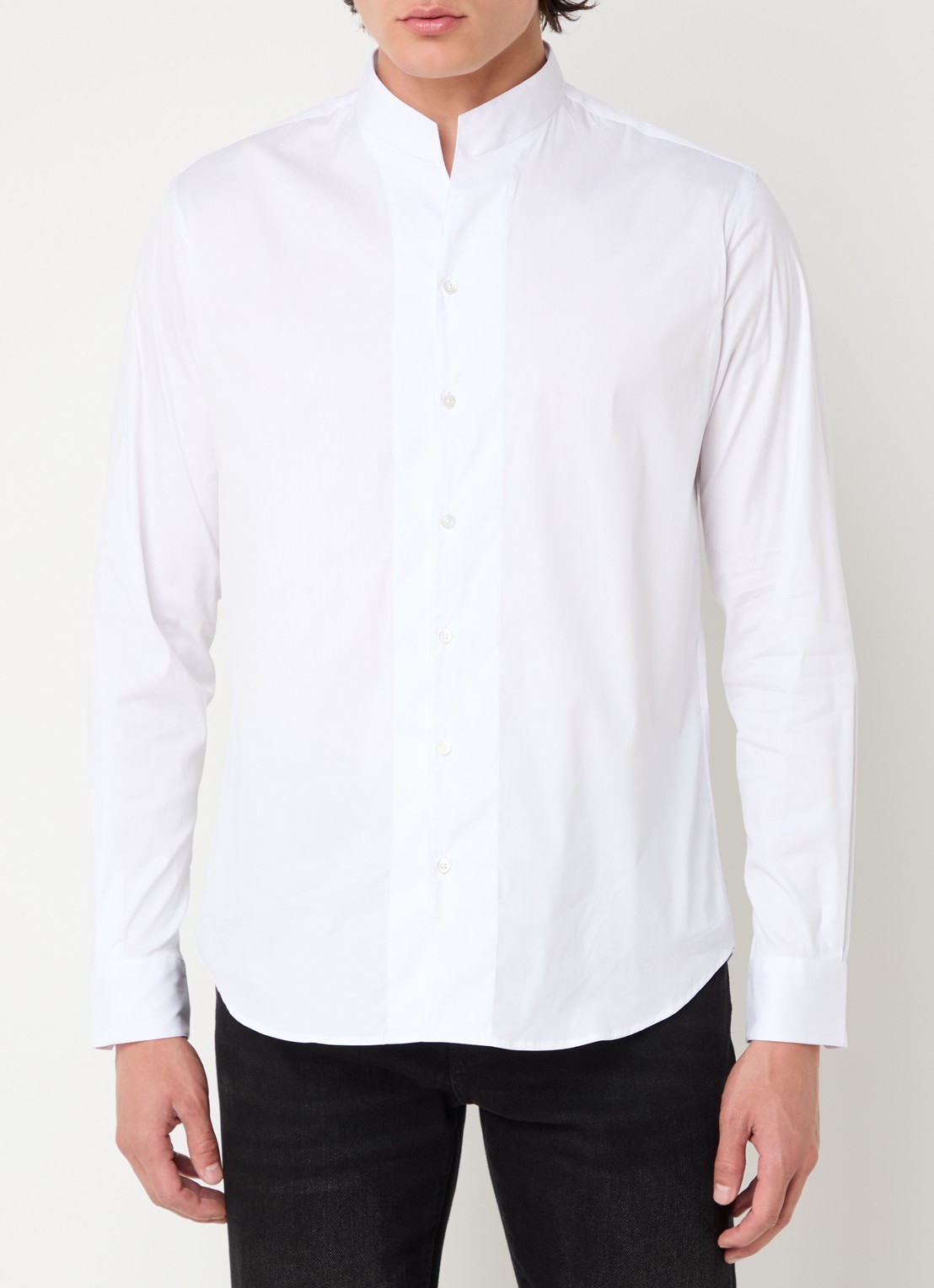 Armani Regular fit overhemd met stretch - detail 3 wit