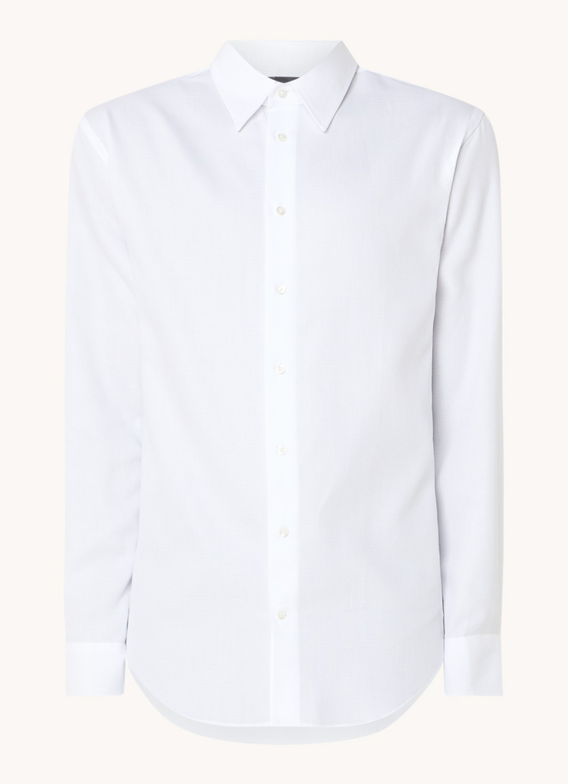 Armani Regular fit overhemd met stretch - voorkant wit