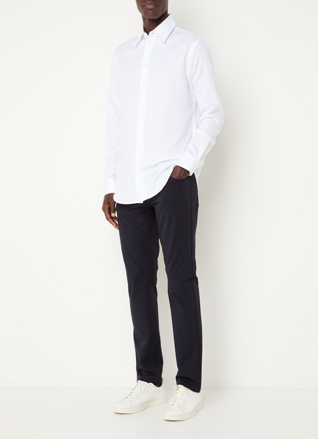 Armani Regular fit overhemd met stretch - voorkant 2 wit