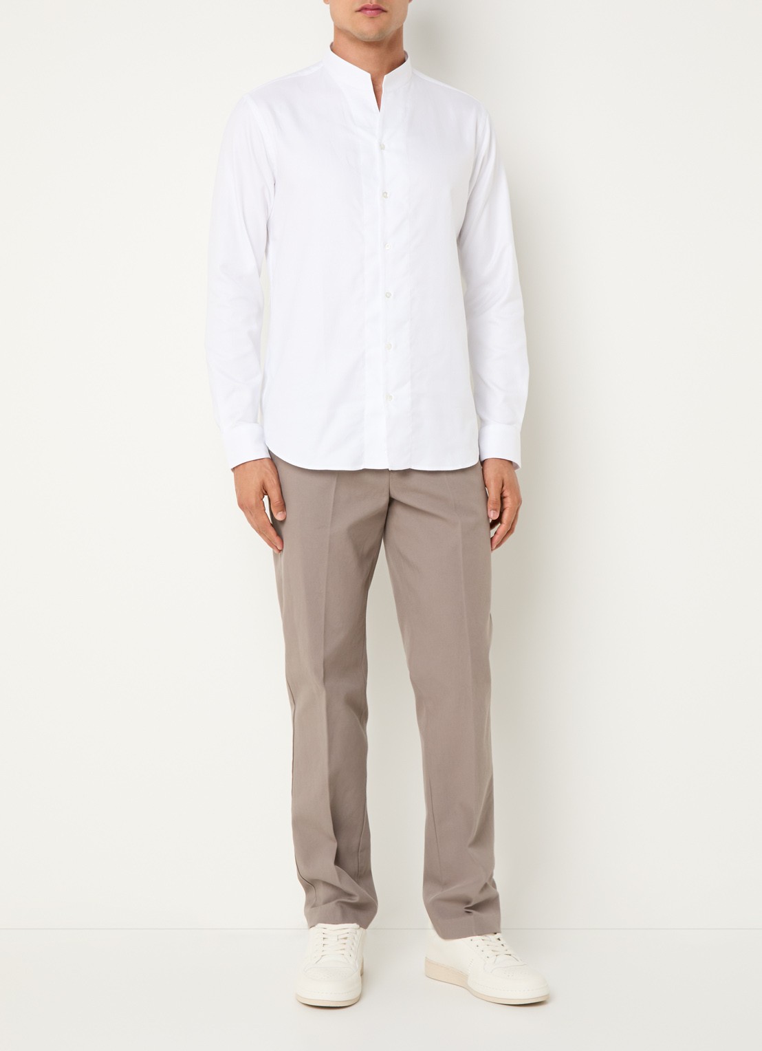 Armani Regular fit overhemd met stretch - voorkant 3 gebroken wit