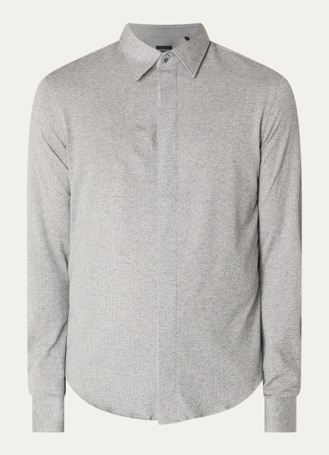 Armani Regular fit overhemd met stretch - voorkant grijs