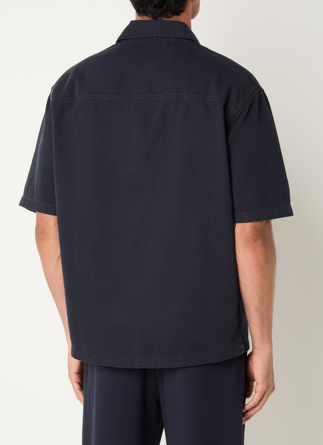 Armani Regular fit overhemd van denim met borstzak - achterkant donkerblauw