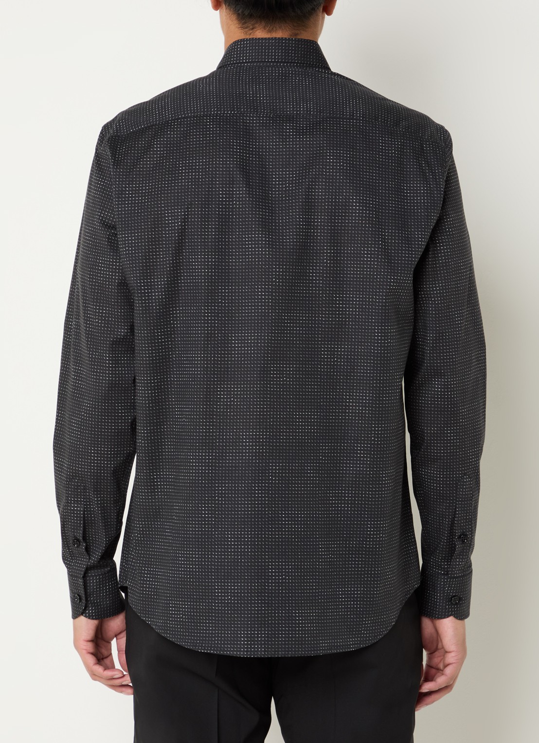 Armani Regular fit overhemd van katoen - achterkant zwart