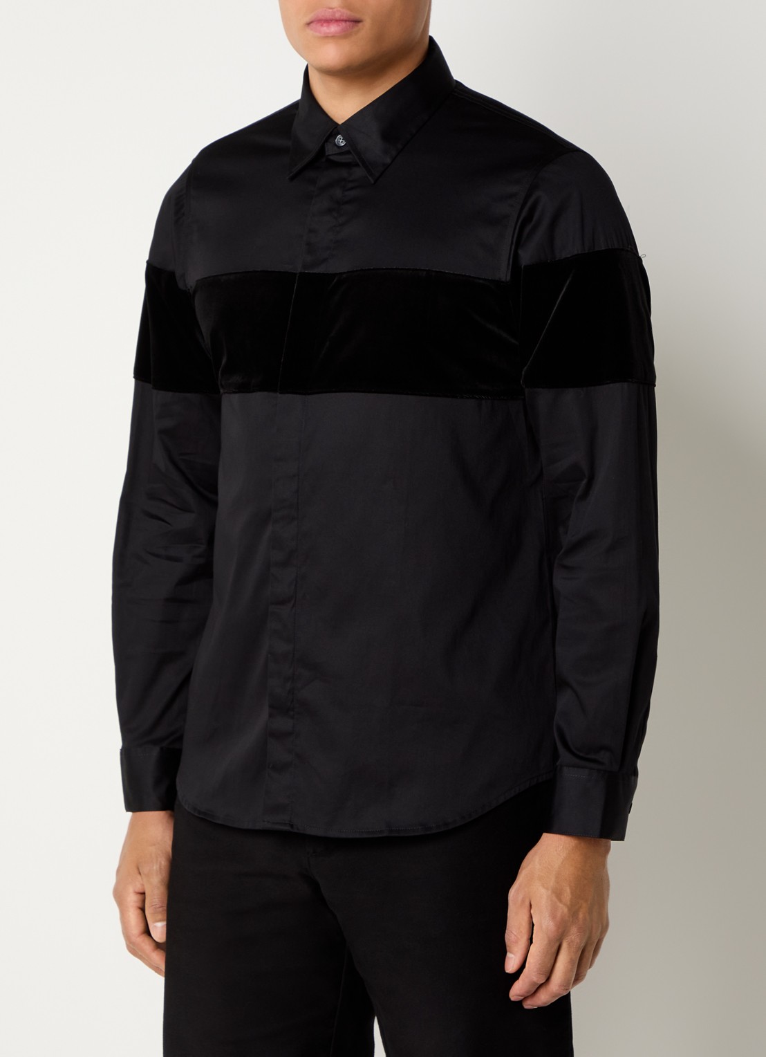 Armani Regular fit overhemd - detail 2 zwart