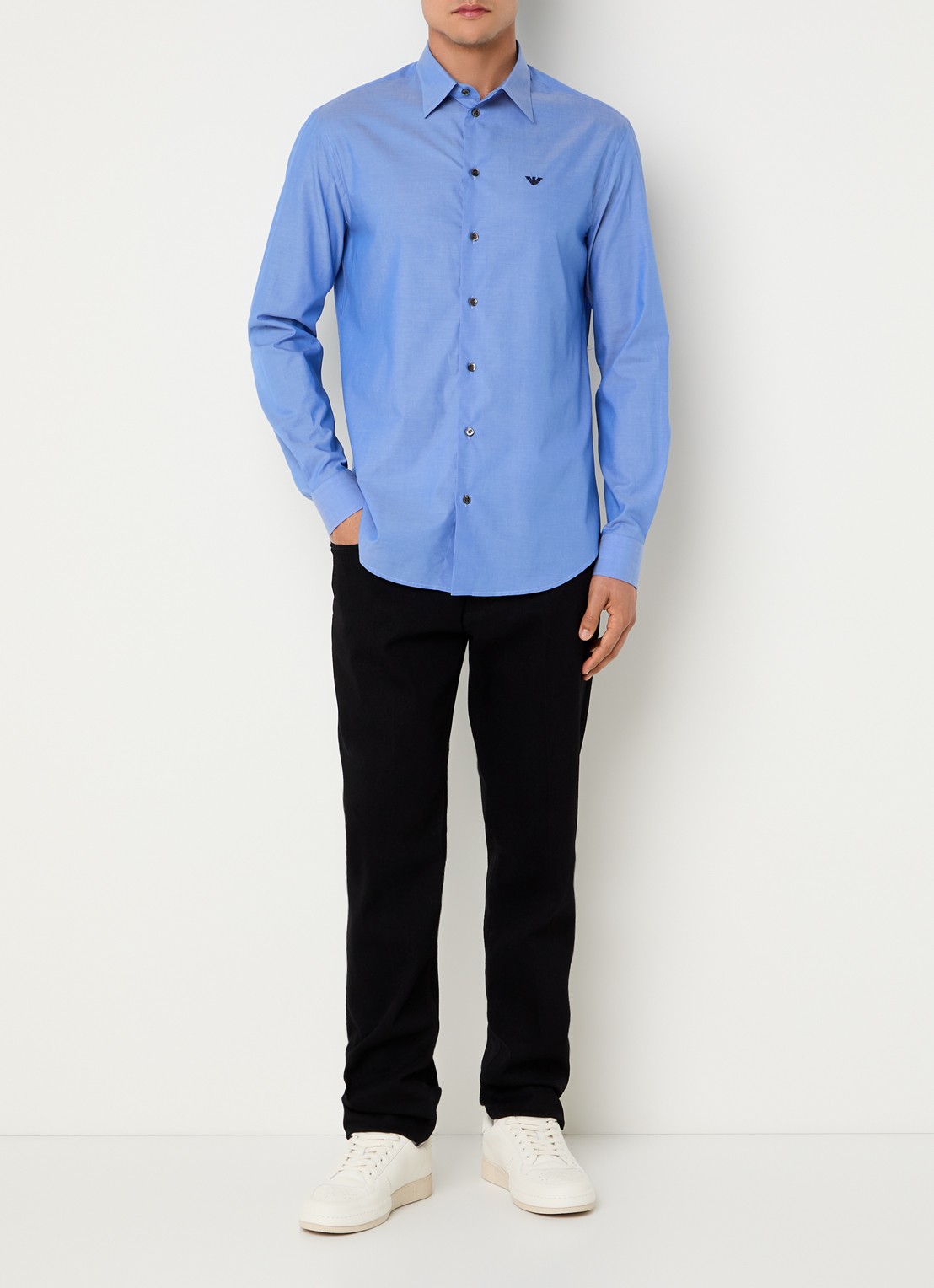 Armani Regular fit overhemd   - voorkant 2 blauw