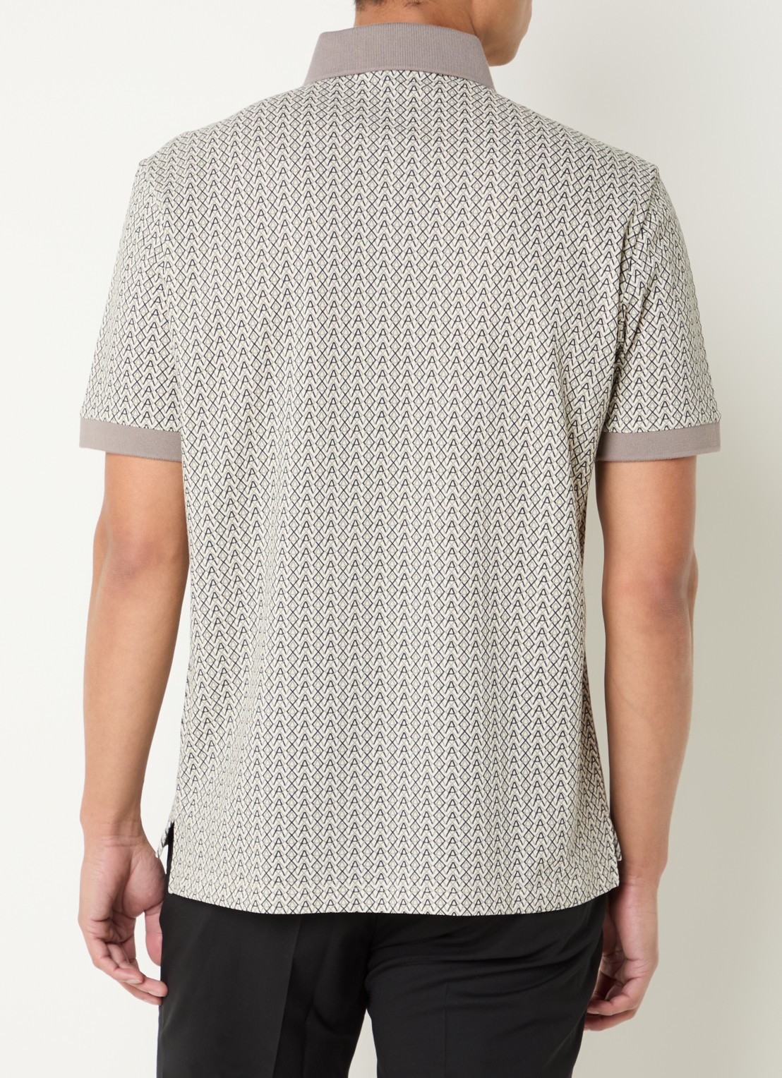 Armani Regular fit polo met grafische print - achterkant 2 creme