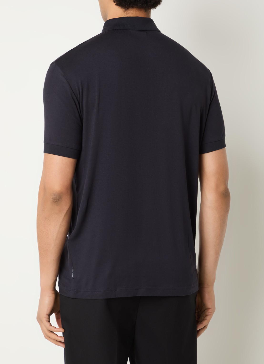 Armani Regular fit polo met halve rits - achterkant donkerblauw
