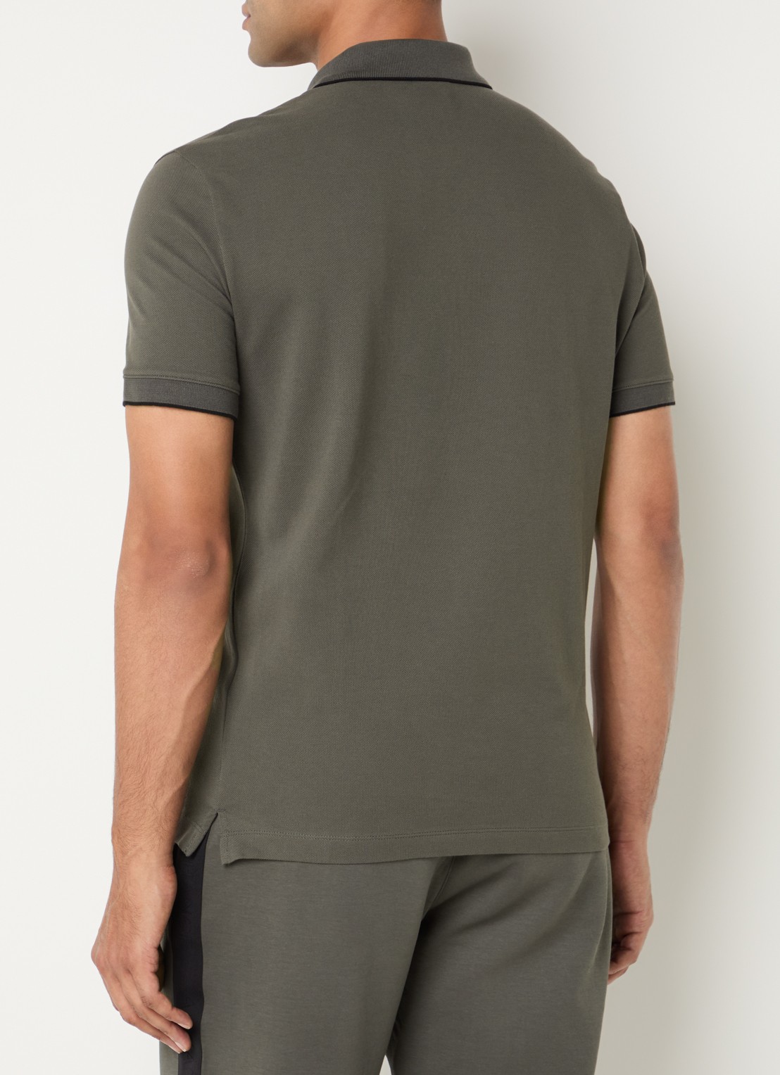 Armani Regular fit polo met logo - achterkant 3 bronsgroen