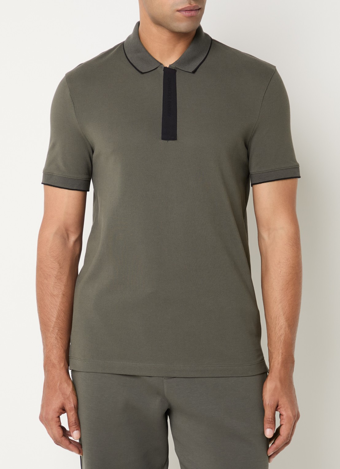 Armani Regular fit polo met logo - detail 4 bronsgroen